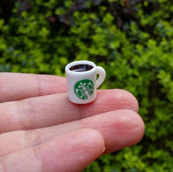 Mini coffee shop cup keychain