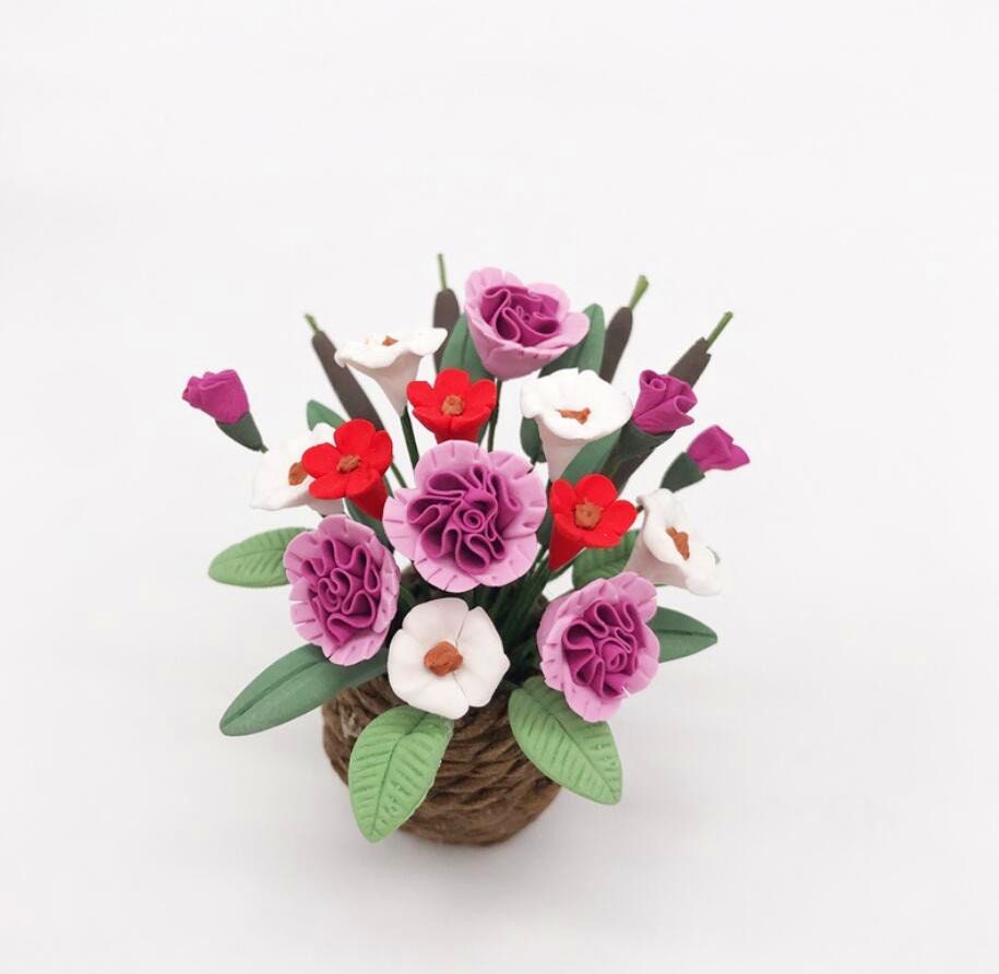Miniature rose pot Miniatures flowers Dollhouse miniatures | Etsy