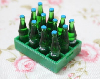 Miniature soda drinks bottles Miniature food Dollhouse miniatures Diorama miniatures supplies Dollhouse drink bottles Gift for her