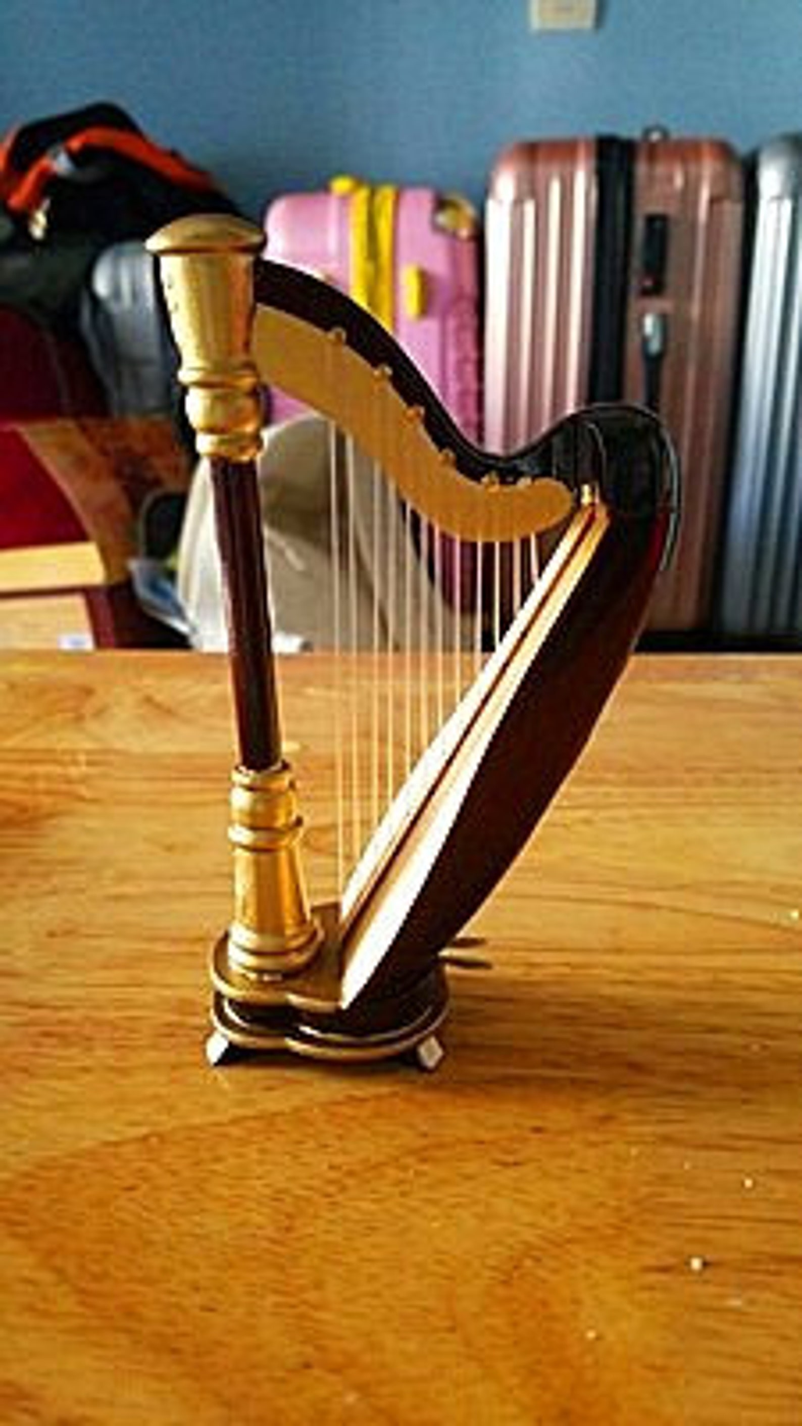 Miniature Harp Musical Instrument Model BJD Furniture Etsy