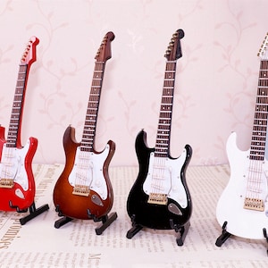 Miniature electric guitar Musical instrument Miniatures An electric guitar model BJD furniture Gift for her Photography props