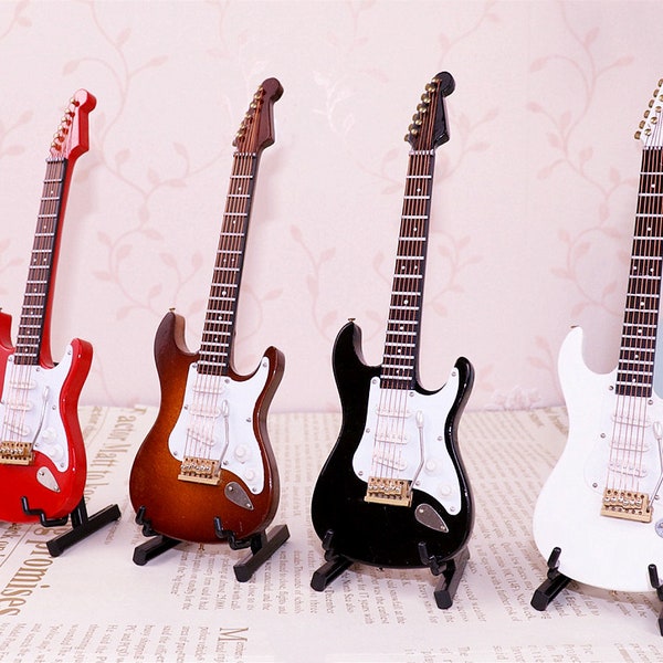 Miniature electric guitar Musical instrument Miniatures An electric guitar model BJD furniture Gift for her Photography props