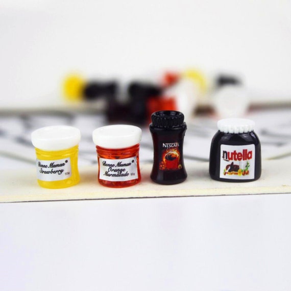 Miniature coffee jam set(4pcs) Miniature food Dollhouse miniatures Dollhouse kitchen Dollhouse decoration Miniature dnd Photography props