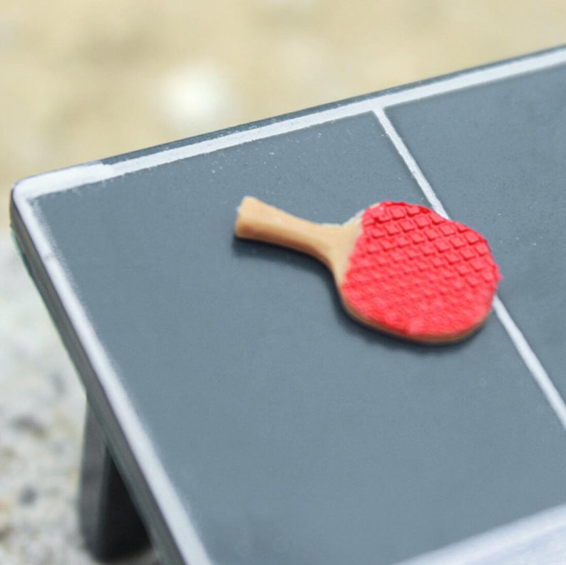 Miniature pingpong table sport Dollhouse miniatures Dollhouse sports Diorama miniatures supplies Doll house decor Gift for her Home decor image 6