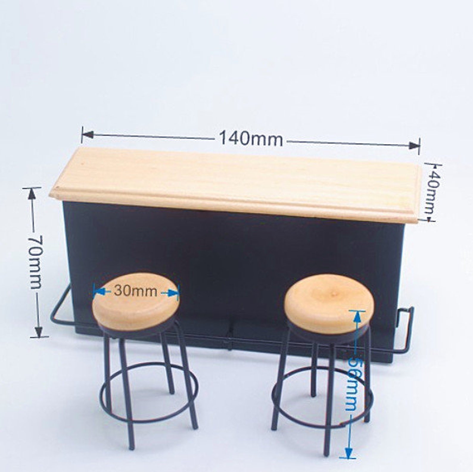 Miniature counter bar table Miniature furniture Dollhouse Etsy