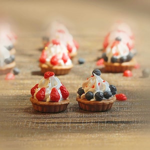 Miniatur Nachtisch (2 Stück) Erdbeeren Heidelbeere Obst Nachtisch Nachtisch Nachtisch Nachtisch Nachtisch Nachtisch Miniaturessen