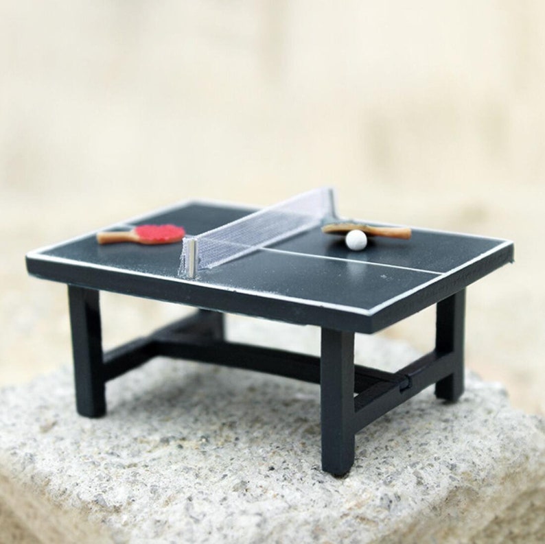 Miniature pingpong table sport Dollhouse miniatures Dollhouse sports Diorama miniatures supplies Doll house decor Gift for her Home decor image 2