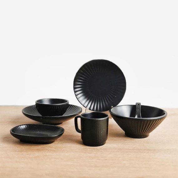 Miniature Tableware Set Dollhouse Miniatures Miniature Kitchen