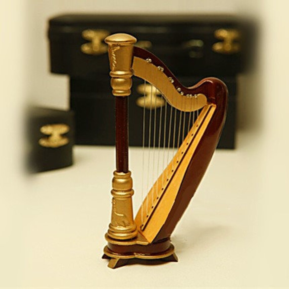Miniature Harp Musical Instrument Model BJD Furniture Etsy
