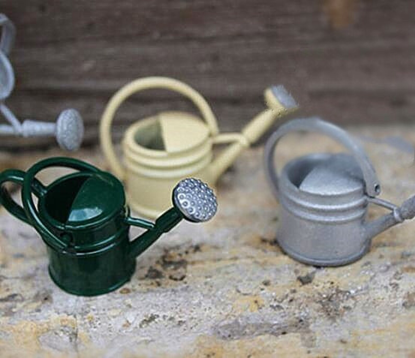Miniature Garden Watering Cans Miniatures Dollhouse Miniatures Etsy