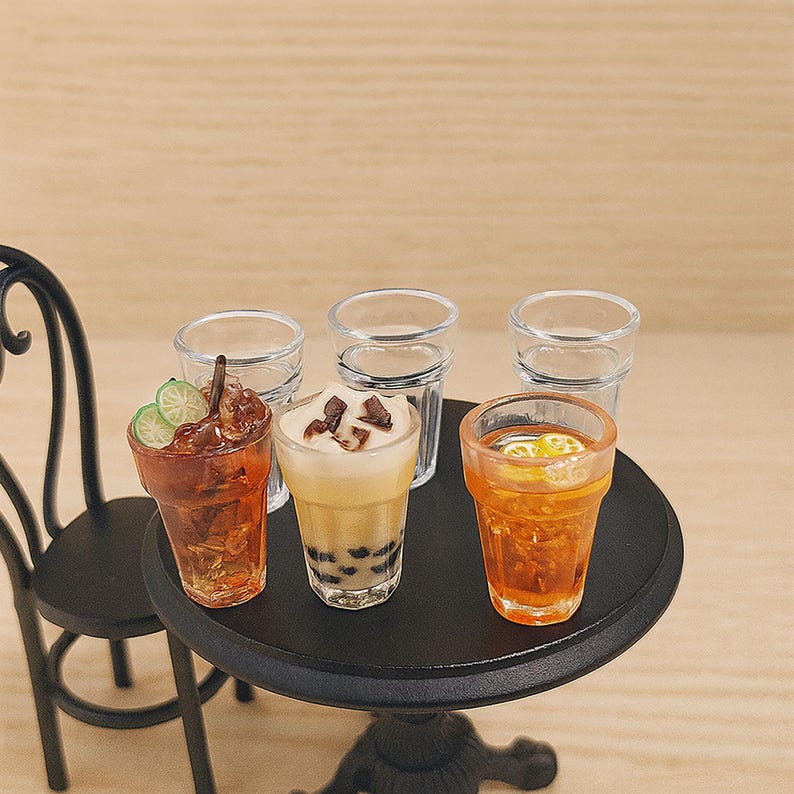 Miniature clear cup 10pcs Dollhouse drinkware accessory Tableware prop for diorama image 7