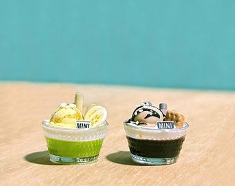 Miniature dessert (2pcs) Miniature food Mini food Dollhouse miniatures Diorama miniature Dolls food earrings jewelry