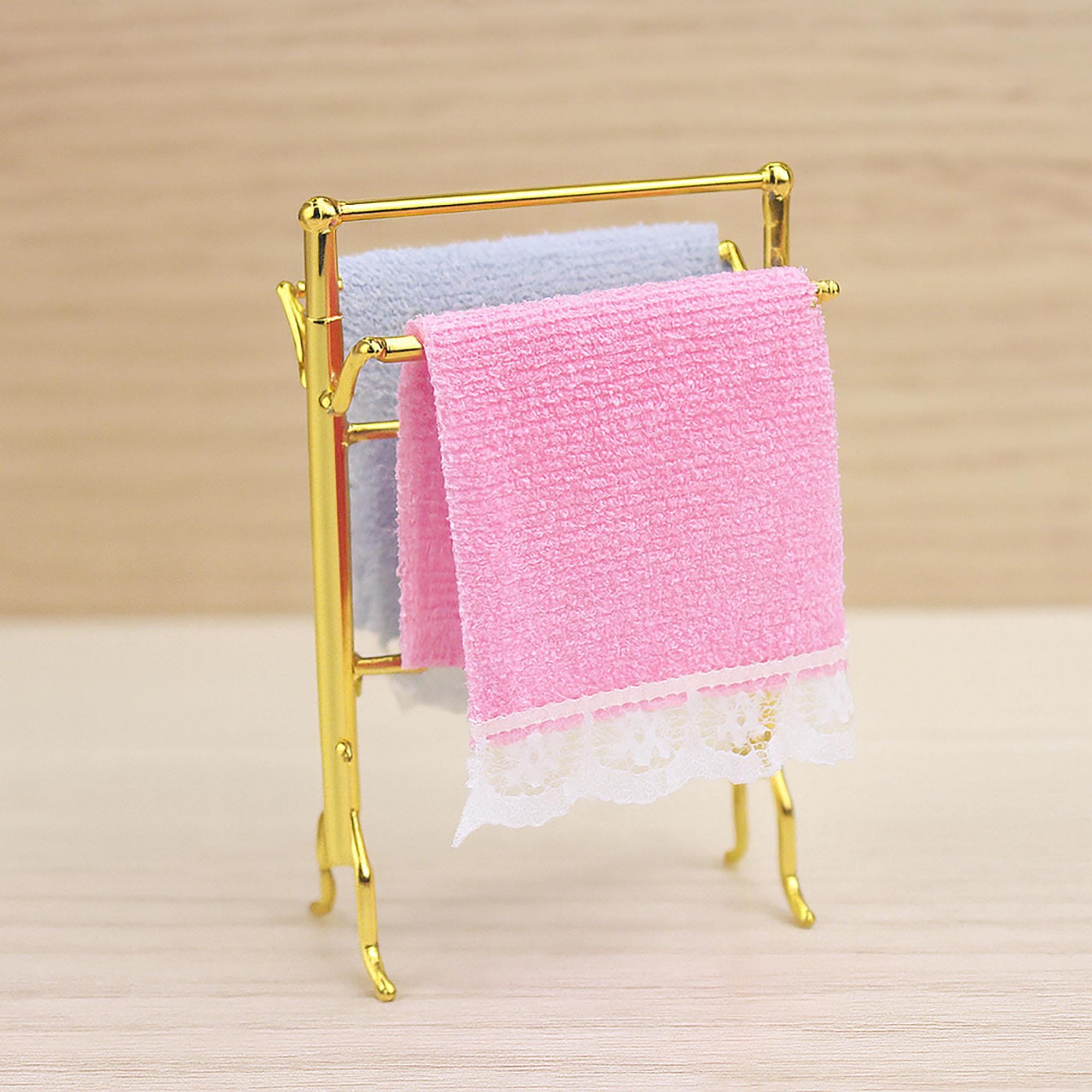 Miniature Towel Dollhouse Towel Rack Mini Towel Dollhouse