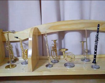 Miniatuur Klarinet Model Met Standaard En Koffer, Mini Muziekinstrument Collectible Gift Voor Muzikanten