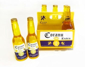 Botella de cerveza en miniatura Comida en miniatura Miniaturas para casas de muñecas Vino en miniatura Suministros para miniaturas de diorama Comida para casas de muñecas Cervezas para casas de muñecas