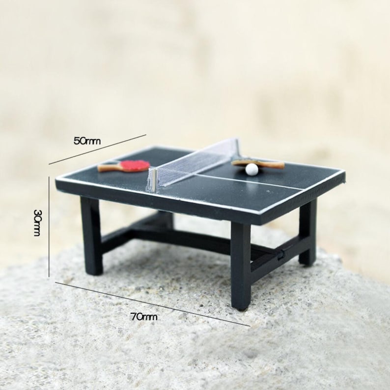 Miniature pingpong table sport Dollhouse miniatures Dollhouse sports Diorama miniatures supplies Doll house decor Gift for her Home decor image 4