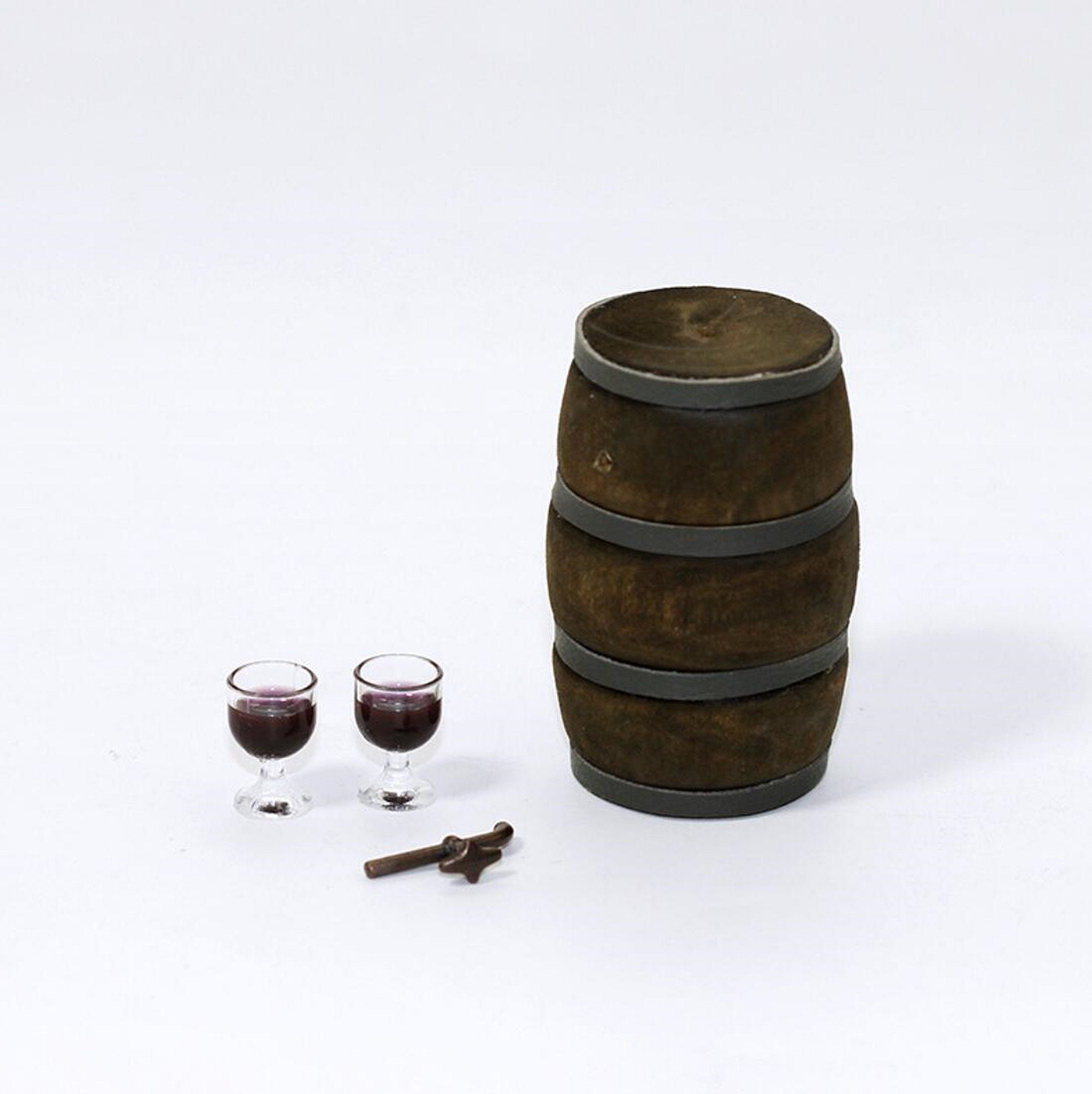 Miniature red wine barrel set Miniature food Wine cellar Etsy