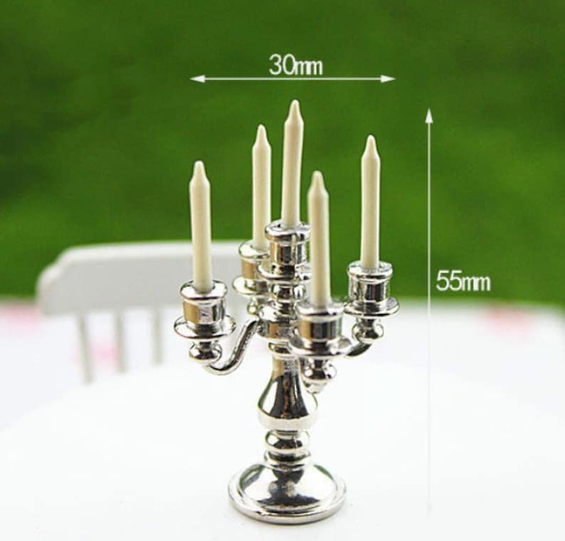 Miniature elegant candle holders Dollhouse miniatures Etsy