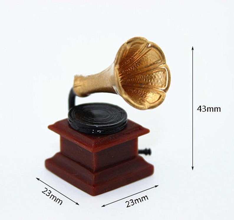 Miniature music phonograph gramophone Dollhouse miniatures Dollhouse decoration Miniature dnd Dollhouse miniature artisan Photography props
