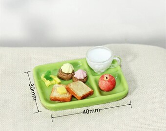4 Sets Aliments Miniatures Petit-déjeuner – Résine, Réalistes, Pour Maison De Poupée, Accessoires Cuisine, Cadeau Enfant, Collection