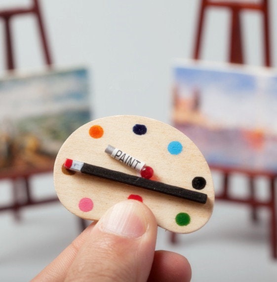 Mini lienzo y caballete, paquete de 14 mini juegos de pintura con lienzos de 4 x 4 pulgadas, juegos de pintura de acuarela de 6 colores y mini caballetes de madera Mini lienzo y caballete, paquete de 14 mini juegos de pintura con lienzos de 4 x 4 pulgadas, juegos de pintura de acuarela de 6 colores y mini caballetes de madera