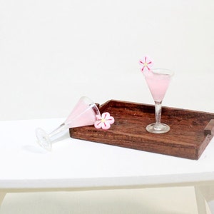 Miniature cocktail wine(2pcs) Miniature drinks Miniature food Dollhouse miniatures Dollhouse cooktail Diorama miniatures supplies