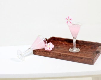 ピンククリスタルミニチュアカクテルオブジェ ミニチュアカクテル - 2個 - Etsy 日本