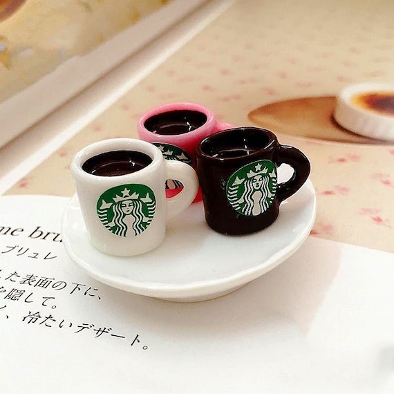 DIY Doll Accessories Mini Starbucks Coffee with Tray 