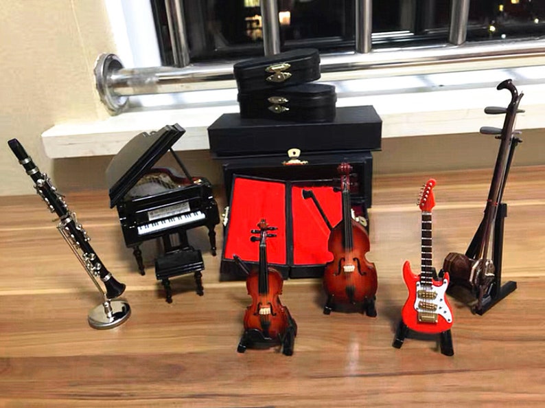 Miniature Clarinet Metallic Musical Instrument Crafts_Miniature Musical