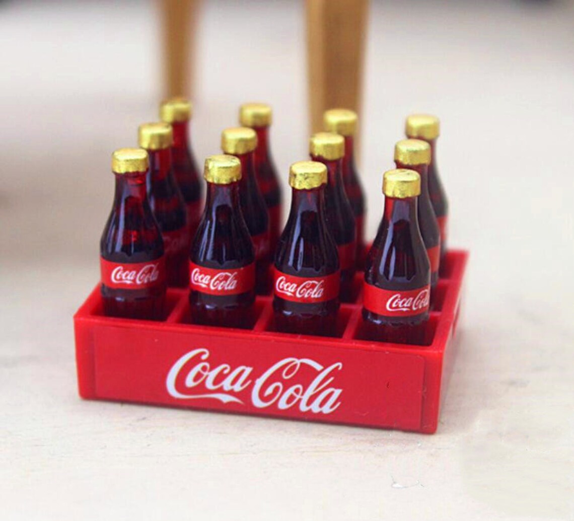Miniature Coca Cola With Stand Miniature Food Dollhouse | Etsy