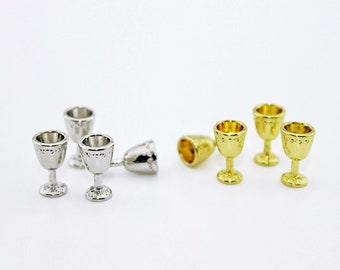 Miniature metal cup(6pcs) Miniatures Miniature kitchen supply Dollhouse miniature Diorama miniatures Mini cup Dollhouse kitchen Gift for her