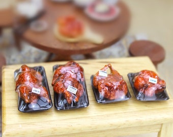 Miniatures roast chicken roast duck Miniature food Dollhouse miniatures Diorama miniatures Dollhouse food Mini food Dolls food