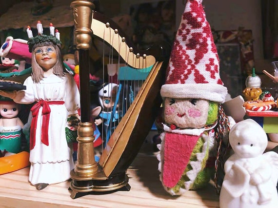 Arpa in miniatura Strumento musicale modello BJD mobili Miniature Oggetti  di scena fotografia Accessorio Dollhouse Regalo per la sua decorazione  torta -  Italia