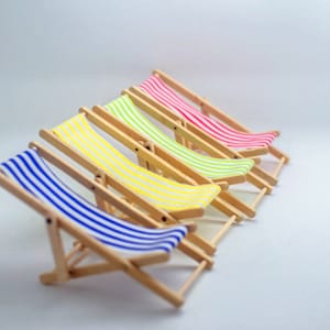 Silla de playa en miniatura Silla plegable en miniatura Miniaturas para casas de muñecas Suministros para miniaturas de dioramas Decoración para casas de muñecas Regalos personalizados