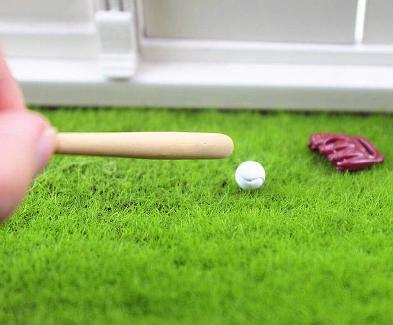 Mini Baseball Set Miniature Baseball Set(3pcs) Miniature Sports Dollhouse Miniatures BJD ...