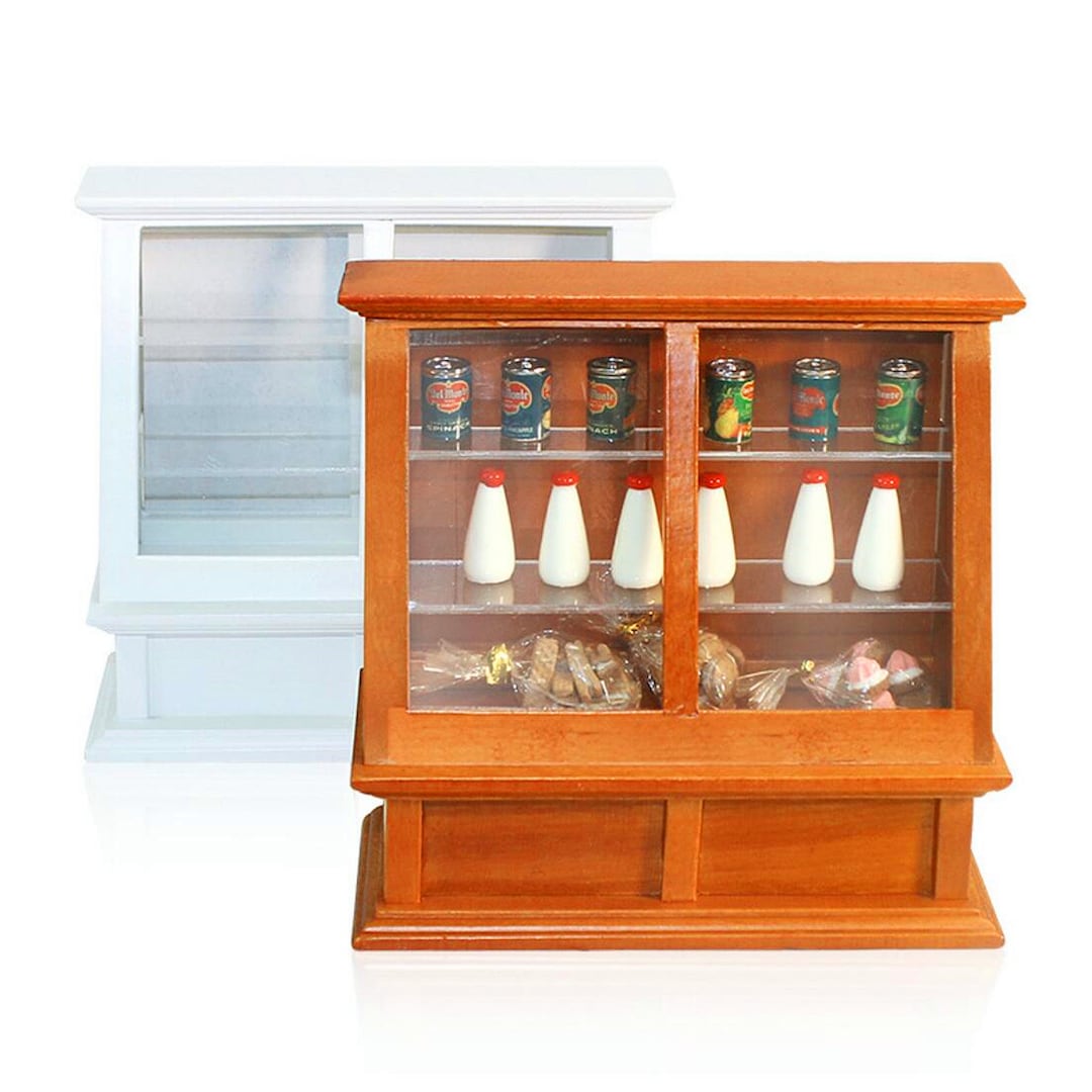 Miniature Showcase Display Cabinet Miniature Furniture Dollhouse ...