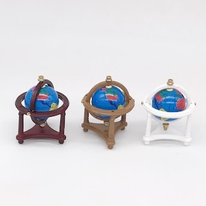 Miniature globes Dollhouse globes Dollhouse miniatures Diorama miniatures supplies Halloween miniatures Doll house decor Gift for her