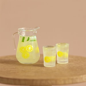 Miniature lemon tea Dollhouse lemon drinks Mini beverage Dollhouse miniatures Doll house home decoration Diorama miniatures supplies