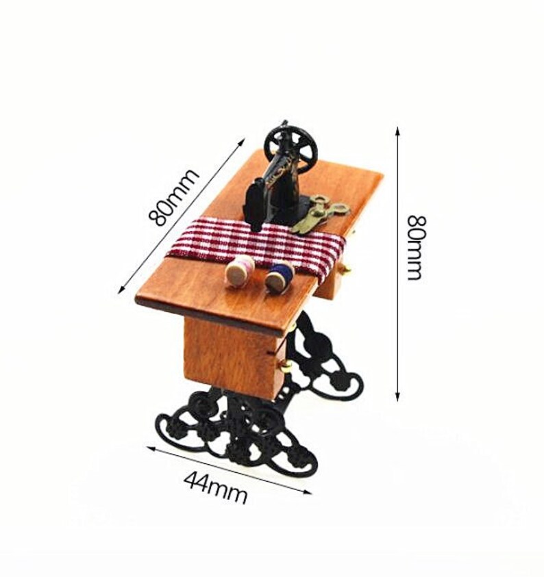 Miniature sewing machine Dollhouse miniatures Dollhouse decoration Miniature dnd Dollhouse miniature artisan Photography props