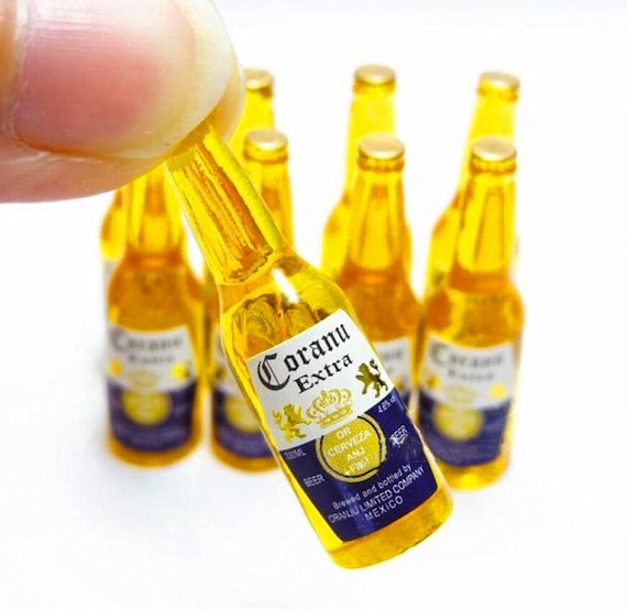 Corona Mexican Beer Bottle 1:12 Dollhouse Miniatures Alcohol Party Bar