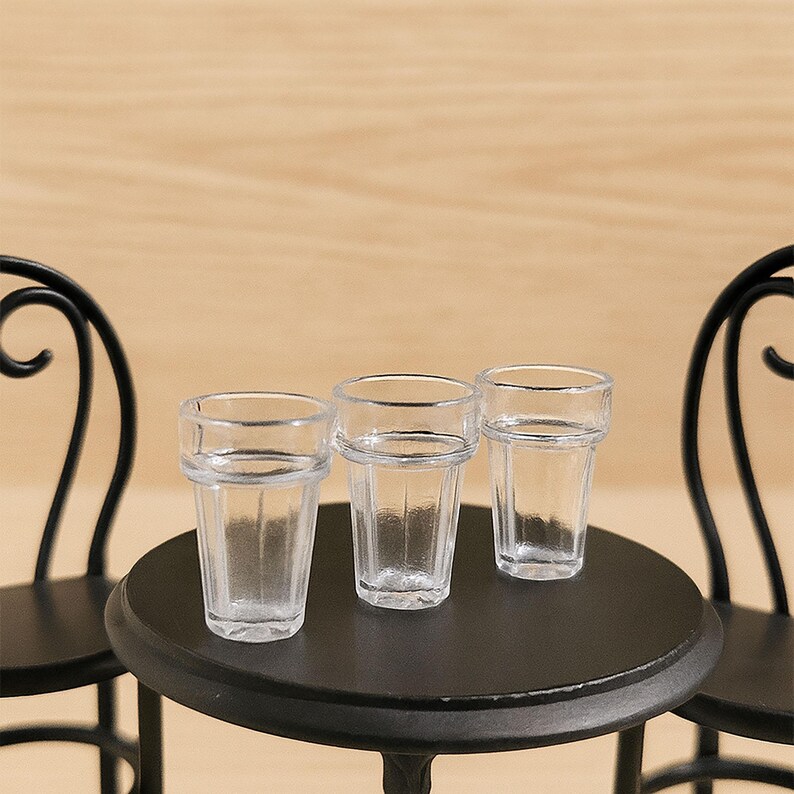 Miniature clear cup 10pcs Dollhouse drinkware accessory Tableware prop for diorama image 3
