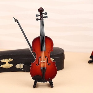 Miniatur Geige Musikinstrument Geige Modell BJD Möbel Miniaturen Fotografie Requisiten Puppenhaus Accessoire Geschenk für sie Kuchendekoration