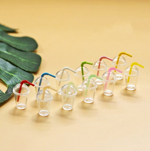 Miniature boba bubble tea cup 3pcs Miniature drinks Dollhouse miniatures Diorama miniatures home decoration Food earrings Wall decor
