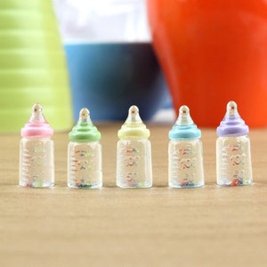 Miniature Milk Bottles5pcs Miniature Food Dollhouse - Etsy