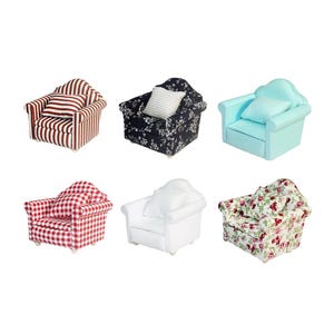 Miniature seater sofa Mini armchair Miniature furniture Dollhouse miniatures Dollhouse furniture Diorama miniatures supplies Wall decor