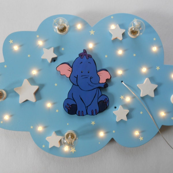 Kinderlampe LED Deckenleuchte "ELMAR ELEFANT" handgefertigt und individuell