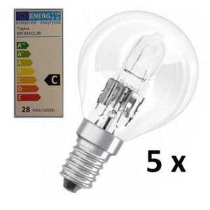 Set of 5 halogen 28W - suitable for our lamps!