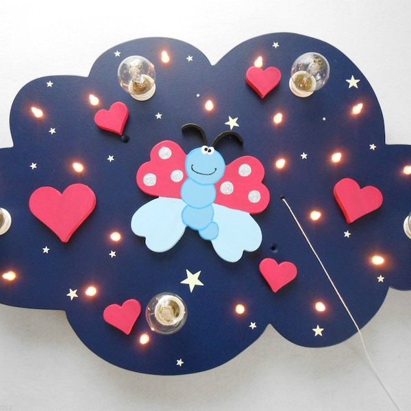 Lampe pour enfants plafonnier LED « SUSI BUTTERFLY » fait à la main et individuel