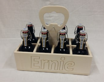 Beer carrier bottle carrier - individual milled lettering according to your wishes!!!