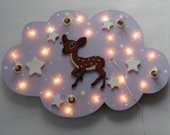 Kinderlampe LED-Deckenleuchte aus Holz Personalisierbar Kinderzimmer Licht Sternenhimmel Nachtlicht mit Name Geschenk Geburtstag Taufe Baby